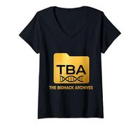 Women's The Biohack Archives TBA Official Logo Biohacking Longevity V-Neck T-Shirt