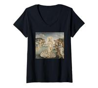Womens The Birth of Cats, Funny Botticelli Parody Renaissance Art V-Neck T-Shirt