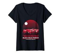 Womens The Blair Witch Project Black Hills Forest Travel Souvenir V-Neck T-Shirt
