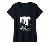Womens The Blair Witch Project Simplified Trees Poster Horror Movie V-Neck T-Shirt