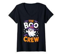 Womens The Boo Crew Matching for Women Men Boy Girl Halloween V-Neck T-Shirt