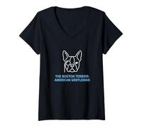 Women's The Boston Terrier American Gentleman Boston Terrier Owner V-Neck T-Shirt
