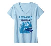 Women's The Breakfast Club Being Bad Feels Pretty Good Imperfect V-Neck T-Shirt
