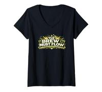 Women's The Brew Must Flow Kombucha SCOBY Brewer Gift V-Neck T-Shirt