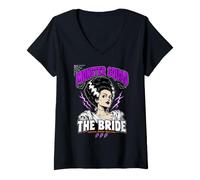Women's The Bride of Frankenstein Halloween Costume Monster Squad V-Neck T-Shirt