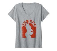 Women's The Bump Retro Pregnancy Belly Baby Heart V-Neck T-Shirt