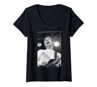 Women's The Buzzcocks Live Guitarist Pete Shelley 1990 V-Neck T-Shirt