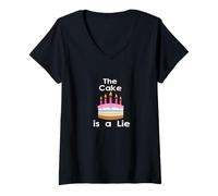 Womens The Cake is a Lie V-Neck T-Shirt