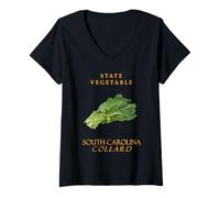 Womens The Carolinas Territory Vegetable Collard Greens V-Neck T-Shirt