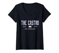 Women's The Castro District San Francisco California Field V-Neck T-Shirt