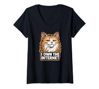 Women's The Cats Who Run the Internet Funny V-Neck T-Shirt