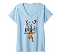 Womens The Chatty Reindeer Matching Family Christmas V-Neck T-Shirt