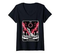 Womens The Checkmate XIII Tarot Gothic Art Chess Player V-Neck T-Shirt