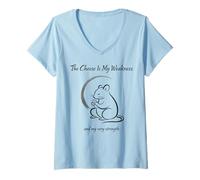 Women's The Cheese is My Weakness Funny Rat Lost in deep Thought V-Neck T-Shirt