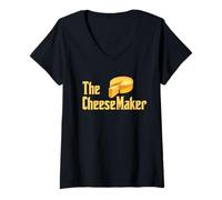 Women's The Cheese Maker Cheese Lover Dairy Milk Goat Cheese Making V-Neck T-Shirt
