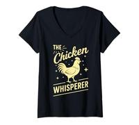 Womens The Chicken Whisperer Funny Chicken Lover Farming Life Humor V-Neck T-Shirt