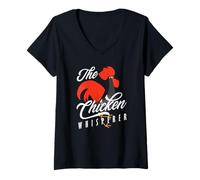 Women's The Chicken Whisperer Rooster Farming Farmer V-Neck T-Shirt