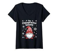 Womens The Chiropractor Gnome Christmas V-Neck T-Shirt