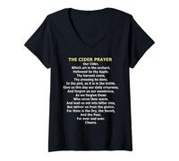 Women's The Cider Prayer - Funny Orchard & Fall Drinking Parody V-Neck T-Shirt