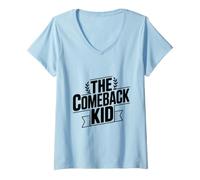 Women's The Comeback Kid Inspirational Motivational V-Neck T-Shirt