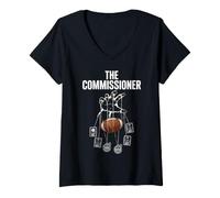 Women's THE Commissioner Fantasy Football Draft Puppet Master V-Neck T-Shirt