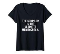 Women's The Compiler is The Ultimate Meritocracy Bold Code V-Neck T-Shirt