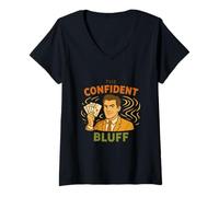 Womens The Confident Bluff - Poker Luck Series V-Neck T-Shirt