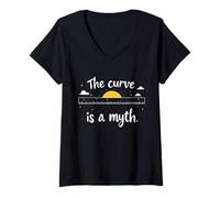 Womens The Curve is A Myth Flat Earth Society V-Neck T-Shirt