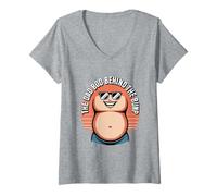 Women's The Dad BOD Behind The Bump Funny Dad to Be Daddy V-Neck T-Shirt