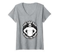 Women's The Dad BOD Behind The Bump Funny Pregnancy V-Neck T-Shirt