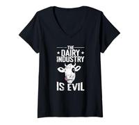 Women's The Dairy Industry is Evil V-Neck T-Shirt