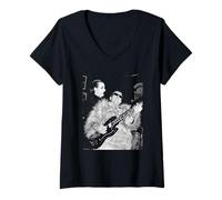 Womens The Damned Brian James David Vanian 1979 Virginia Turbett V-Neck T-Shirt