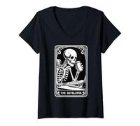 Womens The Developer Tarot Card Programmer Software Engineer Coding V-Neck T-Shirt