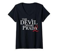 Women's The Devil Wears Prada 2 Official Logo 2 As Red Devil's Tail V-Neck T-Shirt