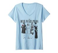 Women's The Devil Wears Prada Andy Sachs Various Looks Red Lipstick V-Neck T-Shirt