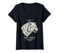 Womens The Dire Wolf Returns V-Neck T-Shirt