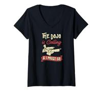 Women's The Dojo is Calling and I Must Go Karate Joke V-Neck T-Shirt