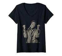 Women's The Drifters Singer Ben E King Soul R&B By Dick Barnatt V-Neck T-Shirt