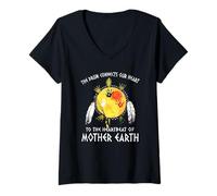 Womens the drum connects our heart to the heartbeat of mother earth V-Neck T-Shirt