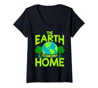 Womens The Earth is Our Only Home - Earth Day Everyday V-Neck T-Shirt