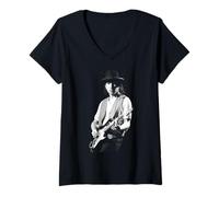Womens The Edge U2 Lead Guitarist Live 1987 V-Neck T-Shirt