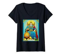 Womens The Emperor Tarot Card Art V-Neck T-Shirt