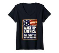 Women's The Enemy is Within The Wire V-Neck T-Shirt