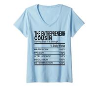 Womens The entrepreneur cousin nutrition fact fun cousins men women V-Neck T-Shirt