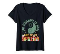 Women's The Equinox is Here and So is Spring Equinox Pagan Easter V-Neck T-Shirt