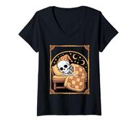 Women's The Eternal Napper Skeleton Sleepy Night Humor V-Neck T-Shirt