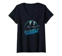 Womens The Everly Brothers Blue Guitar Photo V-Neck T-Shirt