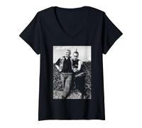 Women's The Exploited Punks Not Dead Punk Pioneers David Corio V-Neck T-Shirt