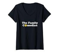 Womens The Family Comedian Funny Brother Sister Jokester V-Neck T-Shirt