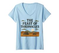 Womens The Feast of Tabernacles Biblical Design V-Neck T-Shirt